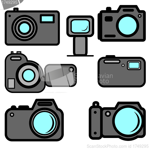 Image of A set of digital cameras