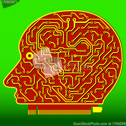 Image of abstract vector background with high tech circuit board