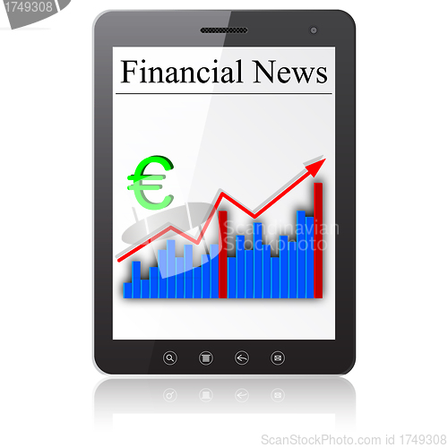 Image of Financial News on Tablet PC. Isolated on white. Vector  illustra