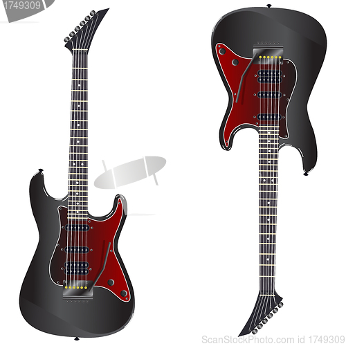 Image of Black electric guitar 