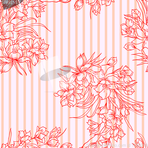 Image of Seamless background with flower. 