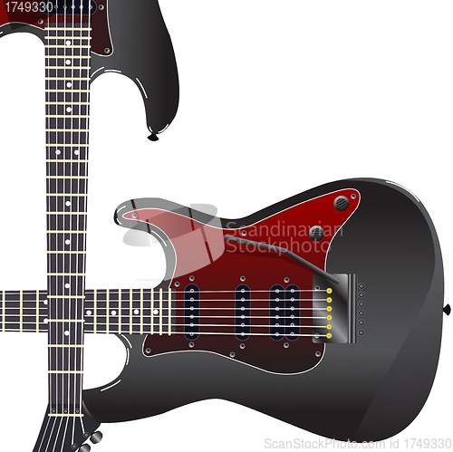 Image of Black electric guitar