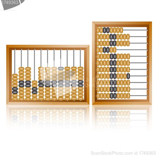 Image of old wooden abacus close up