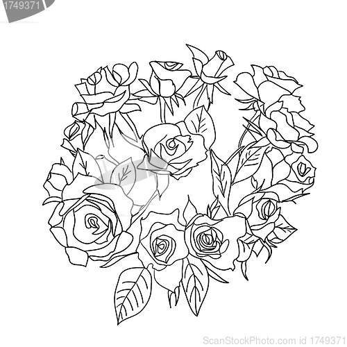 Image of Large bouquet of roses. vector