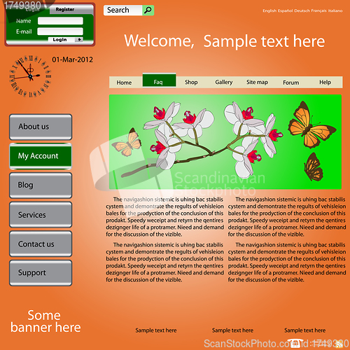 Image of Vector template web site about  nature.