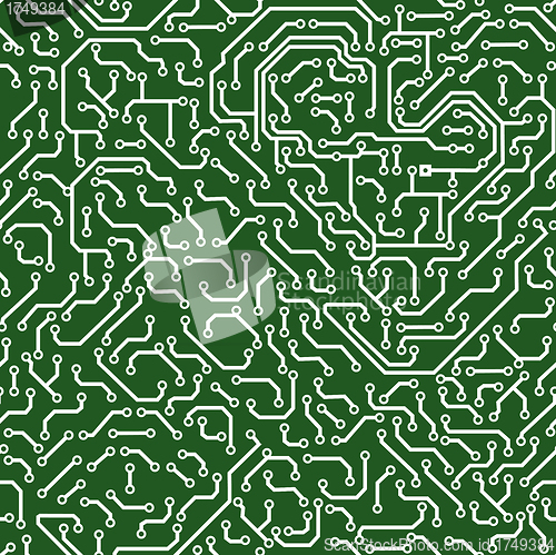 Image of Seamless pattern. Computer circuit board.