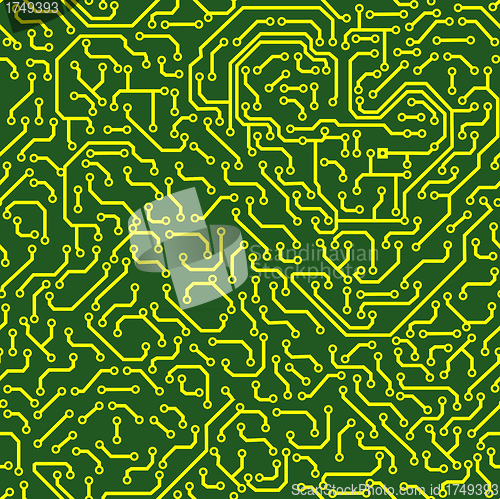 Image of Seamless pattern. Computer circuit board.