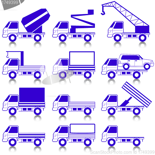 Image of Set of vector icons - transportation symbols.  
