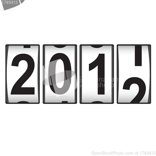 Image of 2012 New Year counter, vector.