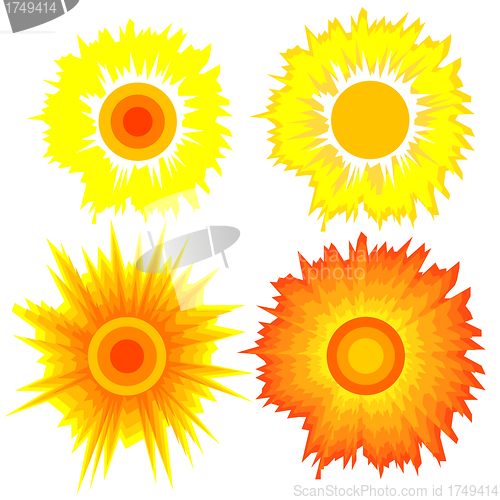 Image of Set of suns. Elements for design.