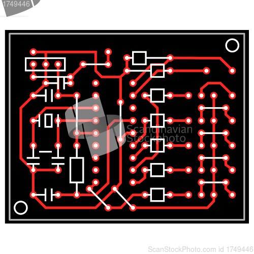 Image of vector abstract circuit board