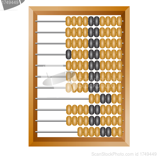 Image of old wooden abacus close up