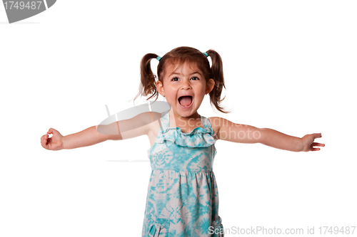 Image of Ecstatic happy little toddler girl