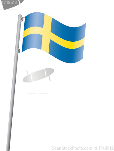 Image of Swedish flag on flagpole