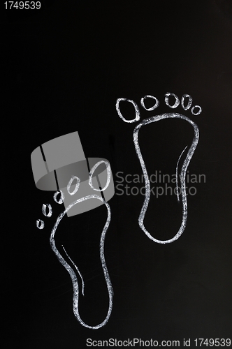 Image of Footprints drawn with chalk