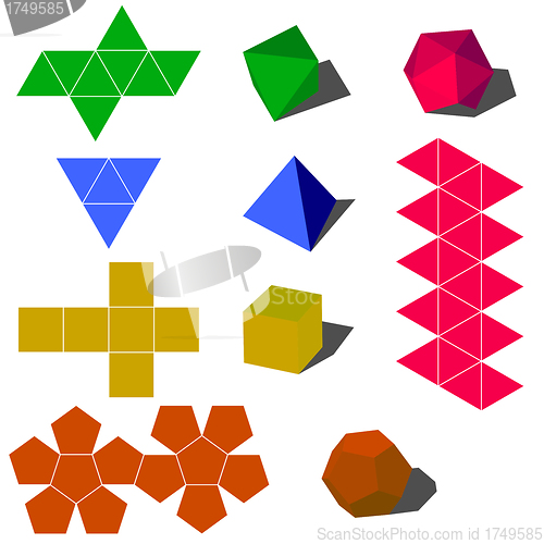 Image of colorfull 3d vector geometric shapes