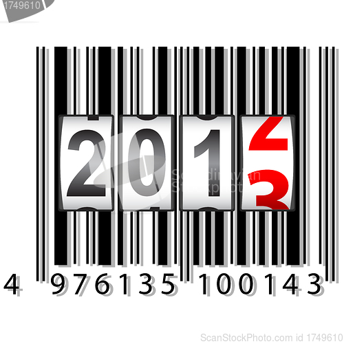 Image of 2013 New Year counter, barcode, vector.