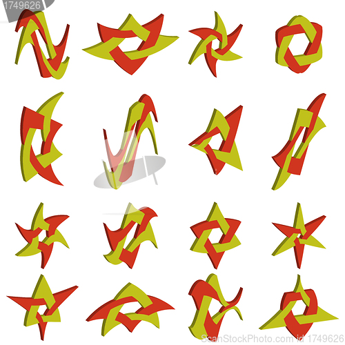 Image of Set of different abstract symbols for design