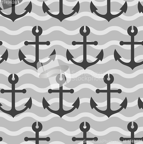 Image of seamless wallpaper with sea anchors