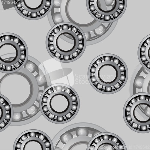 Image of vector bearings illustration. Seamless wallpaper.