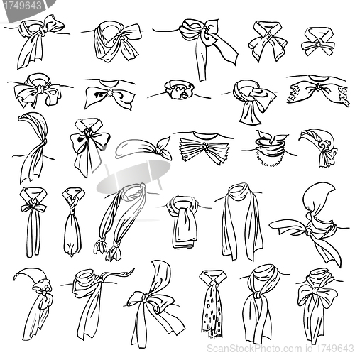 Image of set of different neckerchiefs 