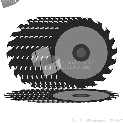 Image of Circular saw blade on a white background. 