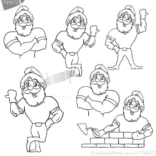 Image of A set of pictures muscular Santa Claus 