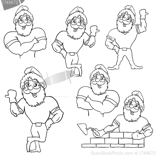 Image of A set of pictures muscular Santa Claus 