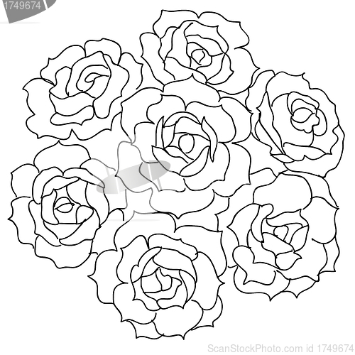 Image of Large bouquet of roses. vector