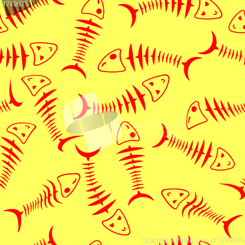 Image of Seamless wallpaper skeleton fish 