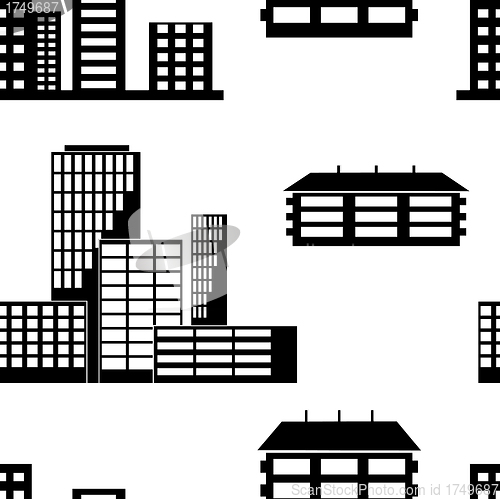 Image of Different kind of houses and buildings.