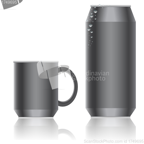 Image of Aluminum packaging for beverages. Vector.