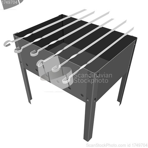Image of  barbecue grill on a white background. 