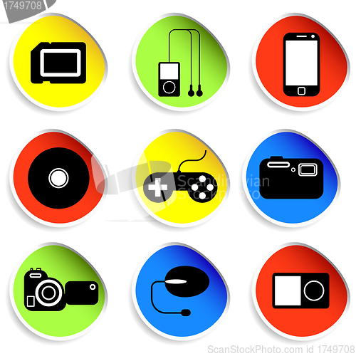 Image of Icon set of electronic gadgets