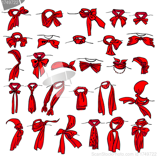 Image of set of different neckerchiefs 