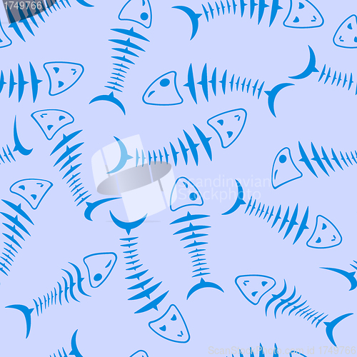 Image of Seamless wallpaper skeleton fish 