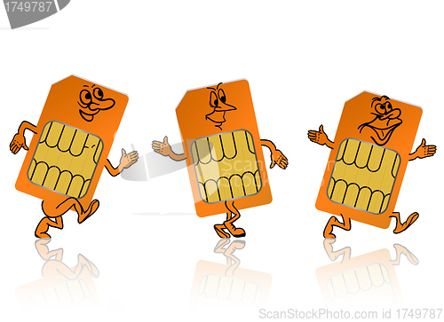 Image of sim card in the form of little people 