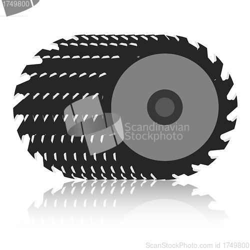 Image of Circular saw blade on a white background. 