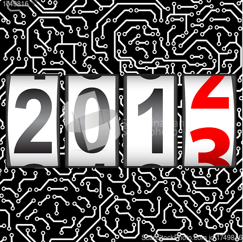 Image of 2013 New Year counter, vector. 