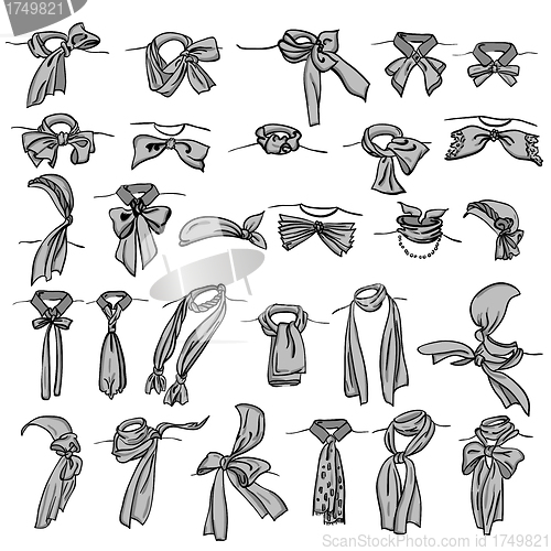 Image of set of different neckerchiefs 