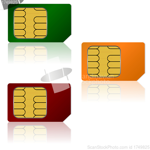 Image of Set vector SIM cards.