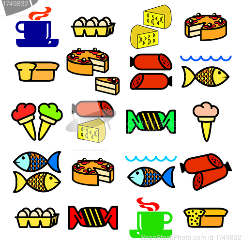 Image of Vector set of food.