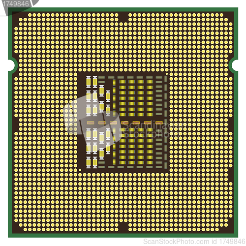 Image of Modern computer processor on a white background.