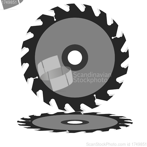 Image of Circular saw blade on a white background. 