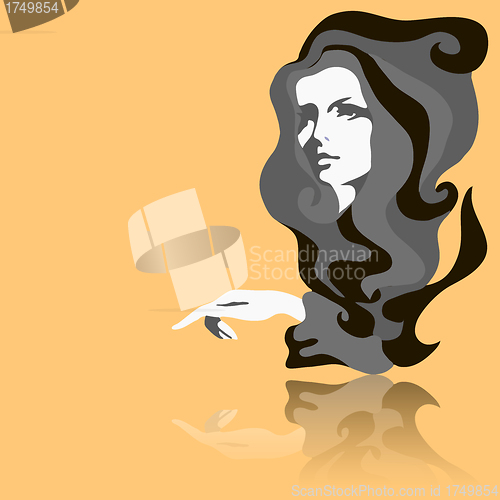 Image of Fashion model. Vector illustration. Woman's face