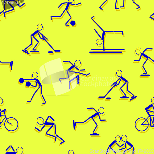 Image of sport icons. Seamless wallpaper.
