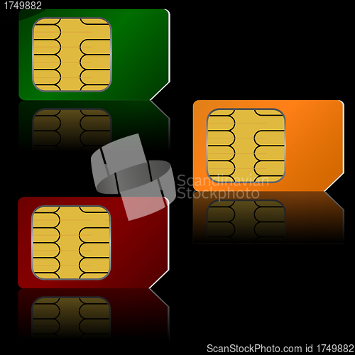 Image of Set vector SIM cards.