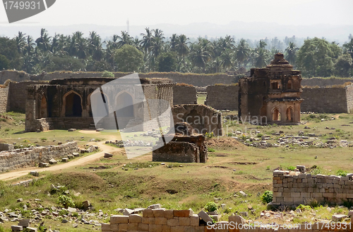 Image of temple remains around Hampi