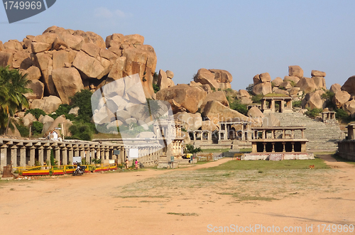 Image of temple remains around Hampi