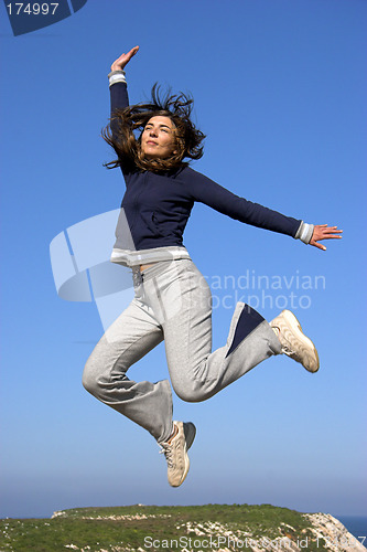Image of Woman jumping
